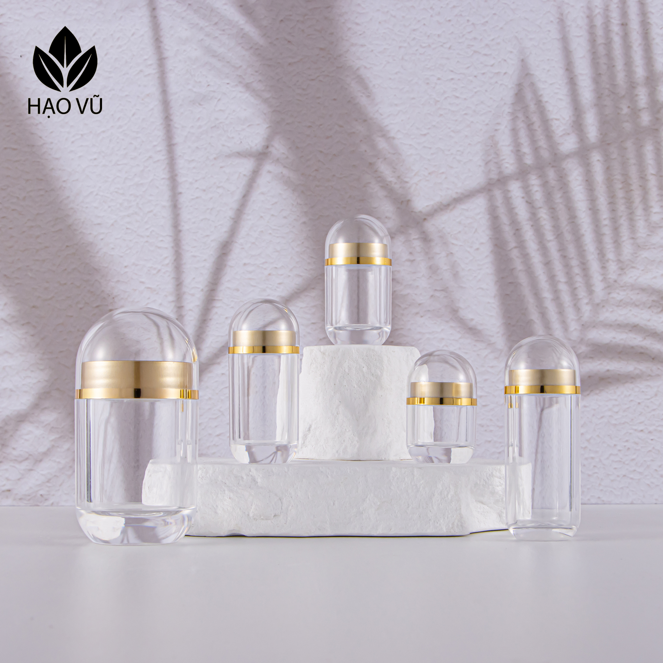 Chai nhựa Thực phẩm chức năng PS - Viên nắp trong vàng