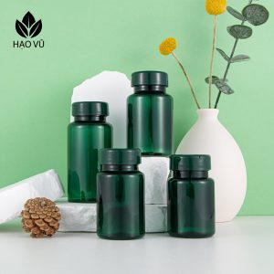 Chai nhựa Thực Phẩm Chức Năng cao cấp PET7-Lục nắp gặp