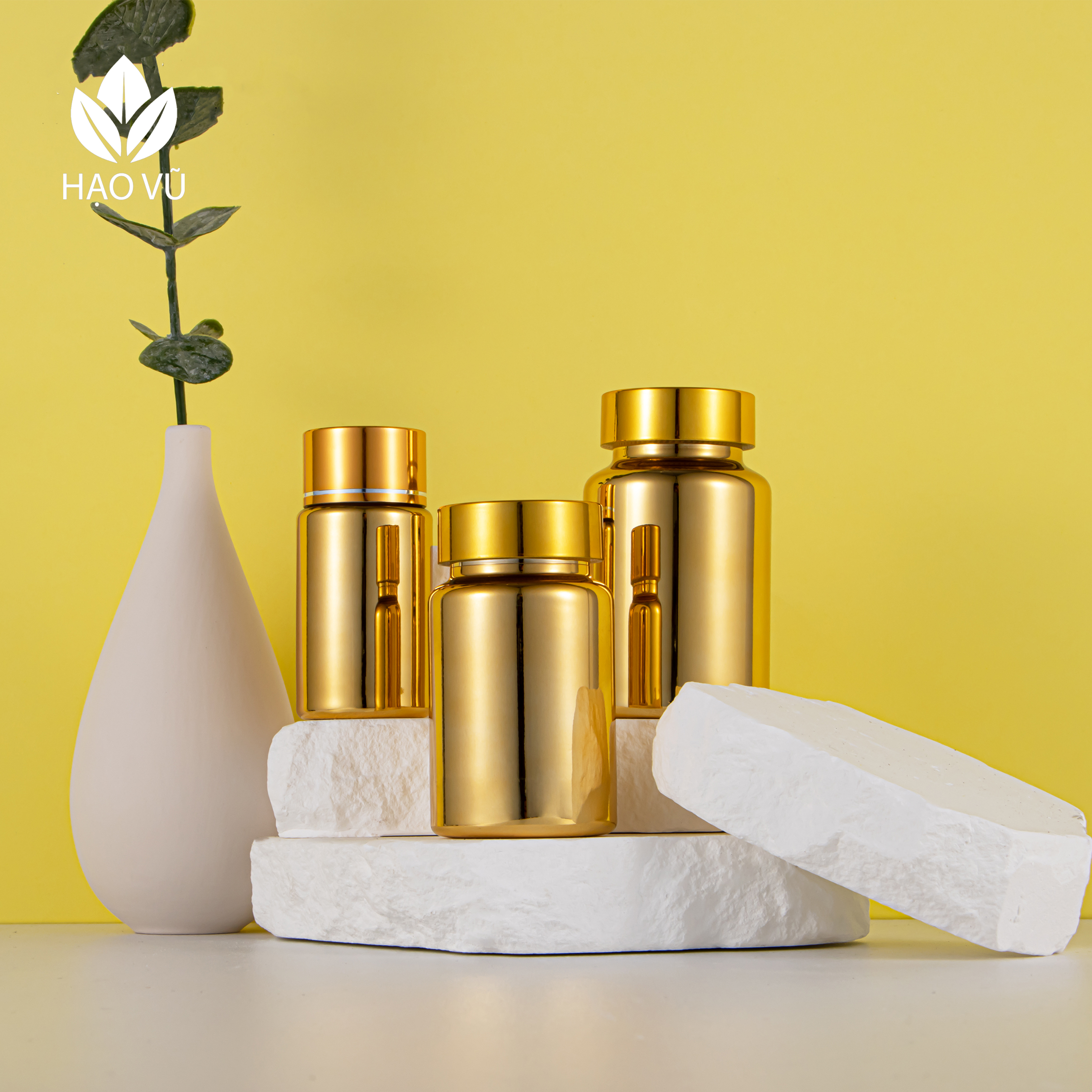 Chai nhựa Thực Phẩm Chức Năng cao cấp PET7-Mạ Vàng - Ảnh 2