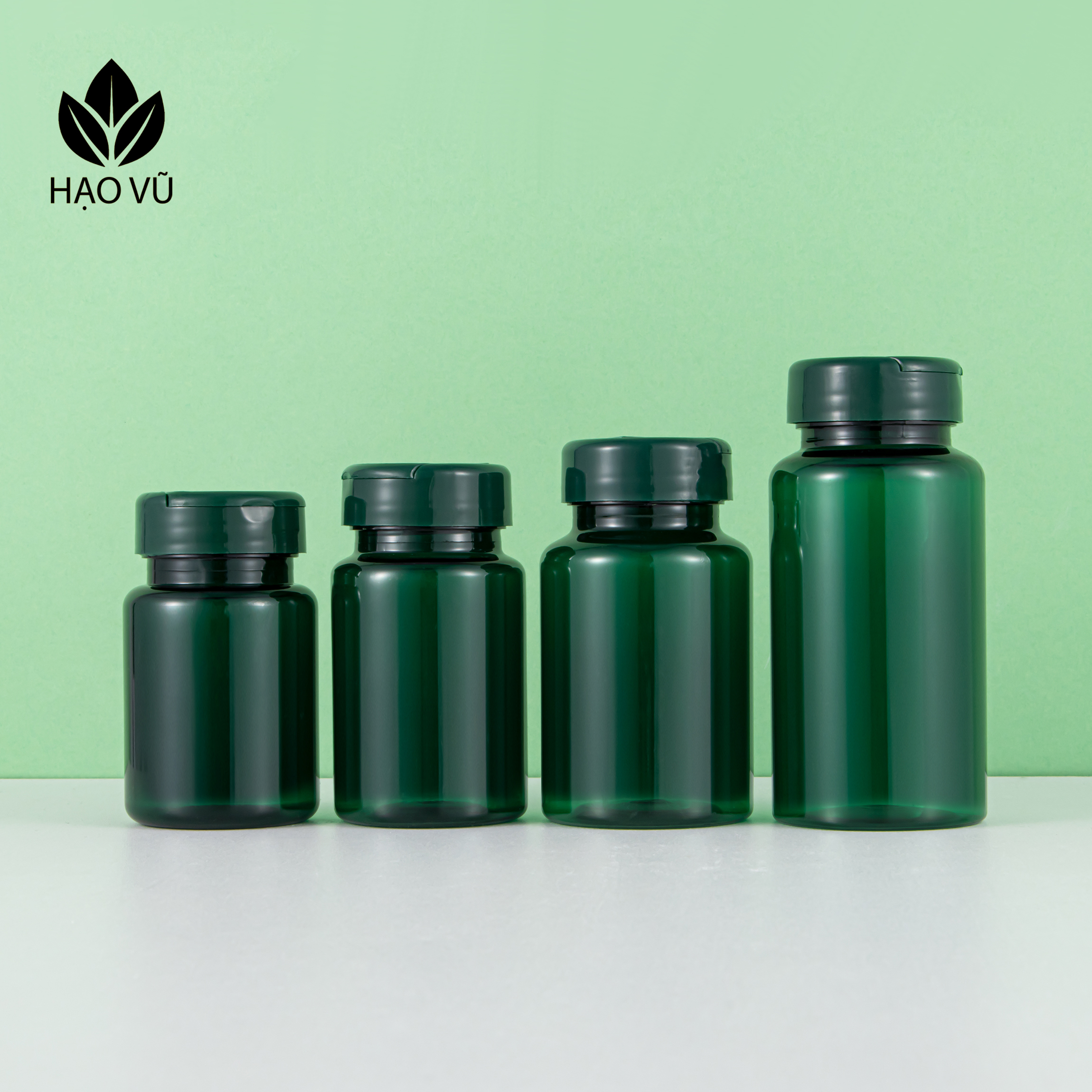 Chai nhựa Thực Phẩm Chức Năng cao cấp PET7-Lục nắp gặp - Ảnh 3