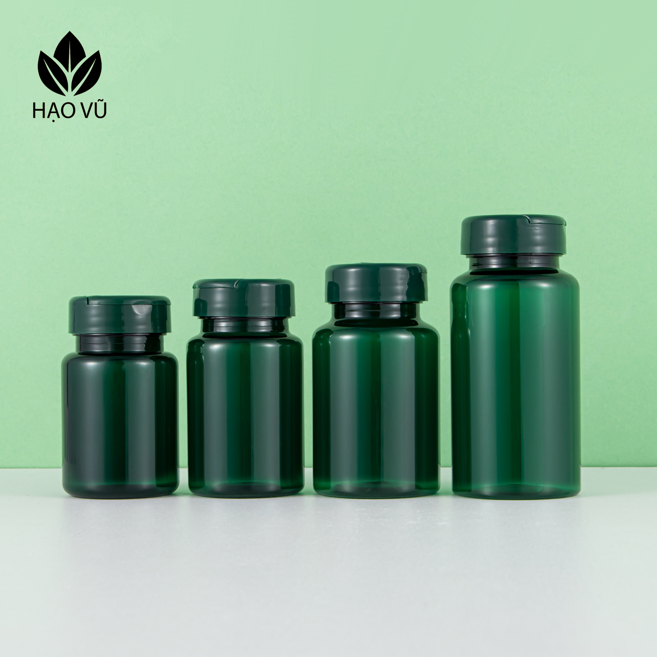 Chai nhựa Thực Phẩm Chức Năng cao cấp PET7-Lục nắp gặp - Ảnh 4