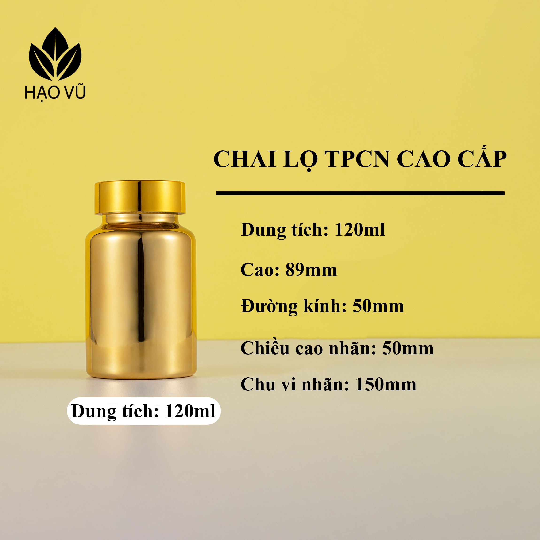 Chai nhựa Thực Phẩm Chức Năng cao cấp PET7-Mạ Vàng - Ảnh 8