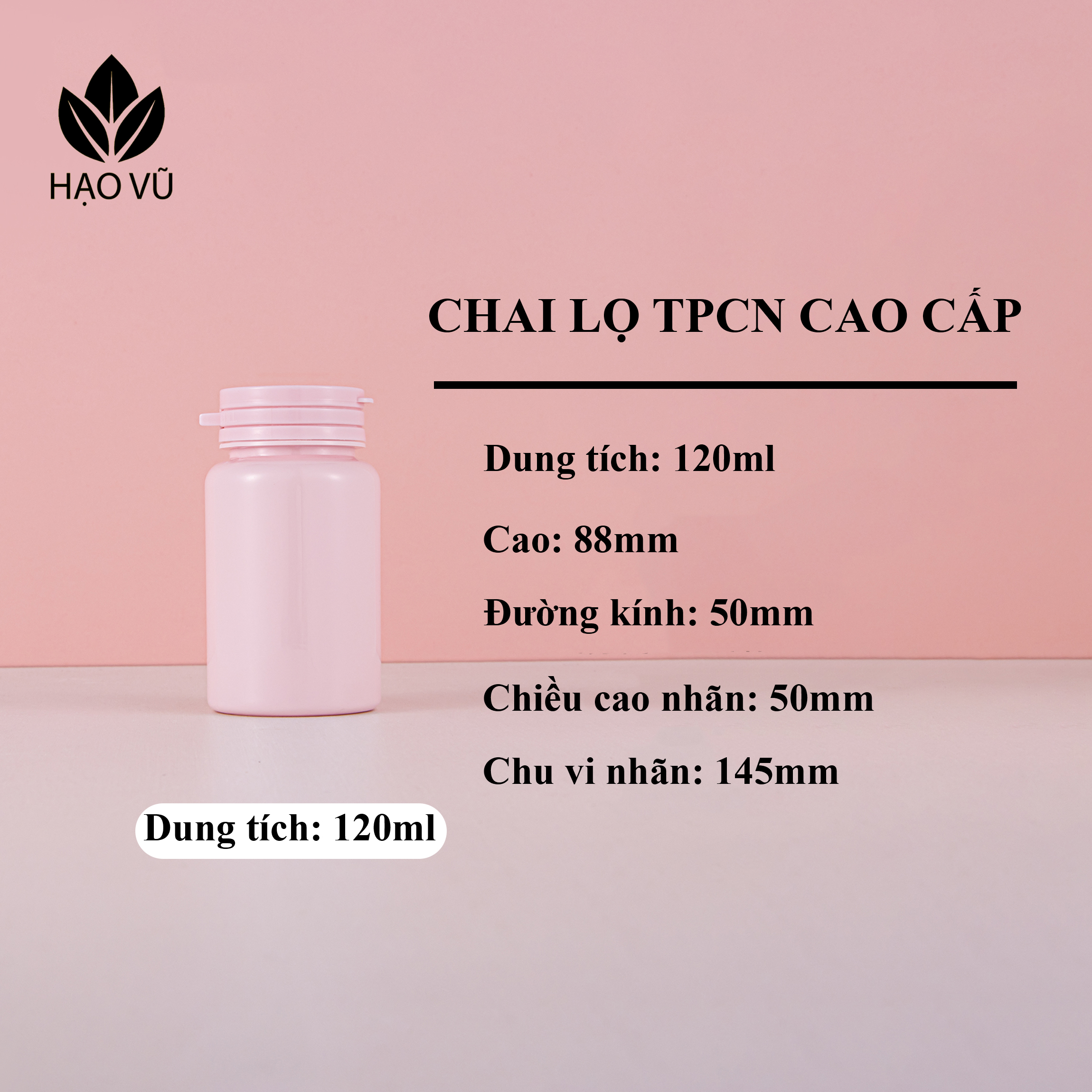 Chai nhựa Thực Phẩm Chức Năng cao cấp PET8-Hồng - Ảnh 6
