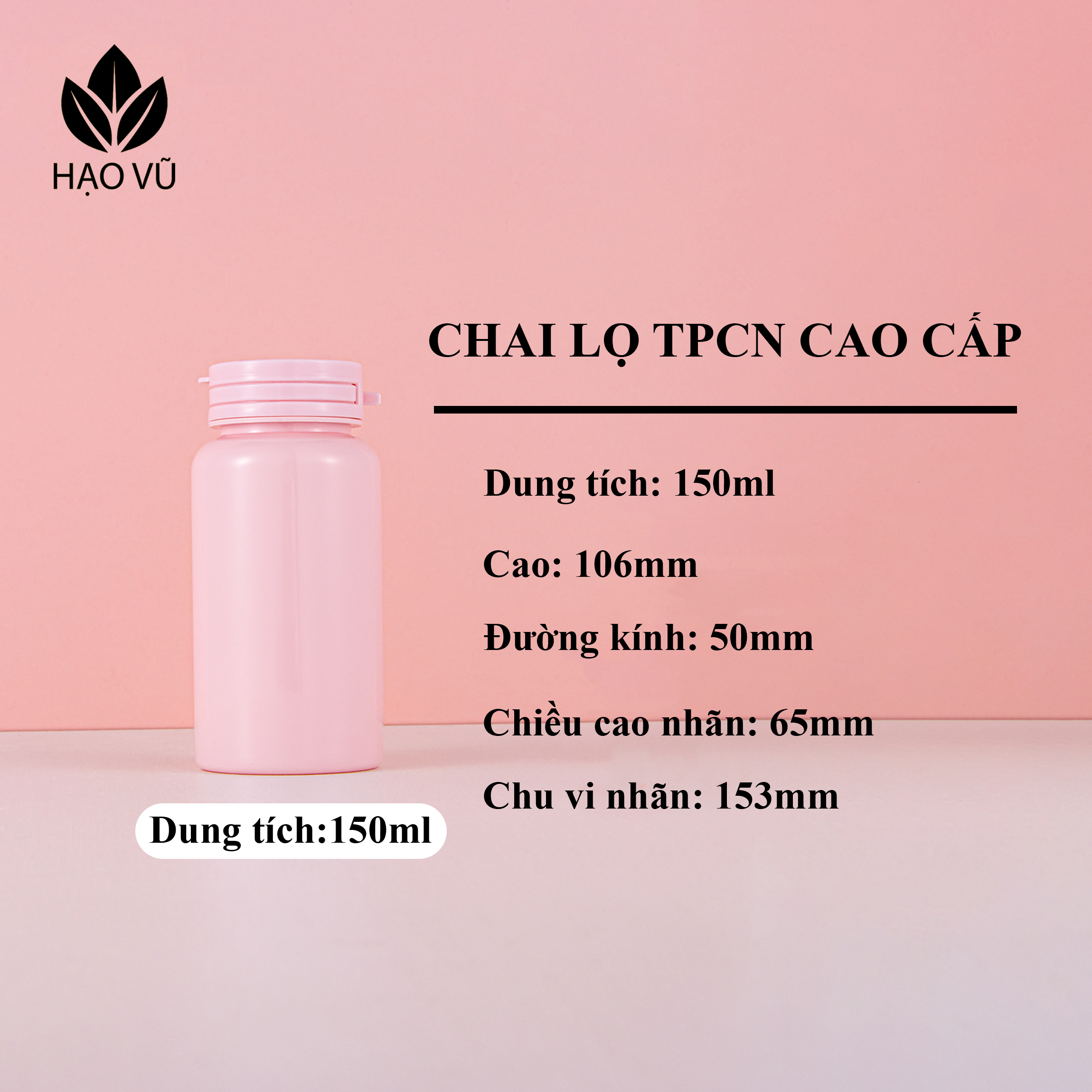 Chai nhựa Thực Phẩm Chức Năng cao cấp PET8-Hồng - Ảnh 7