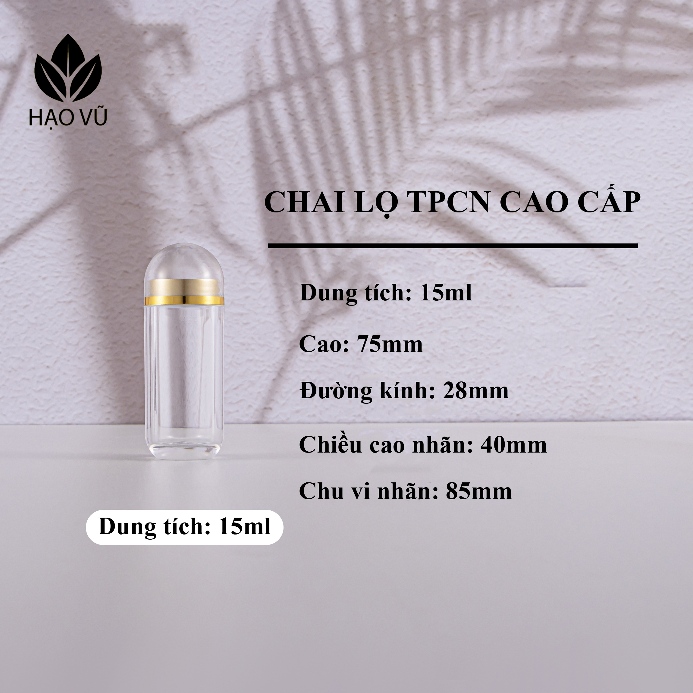 Chai nhựa Thực phẩm chức năng PS - Viên nắp trong vàng - Ảnh 11