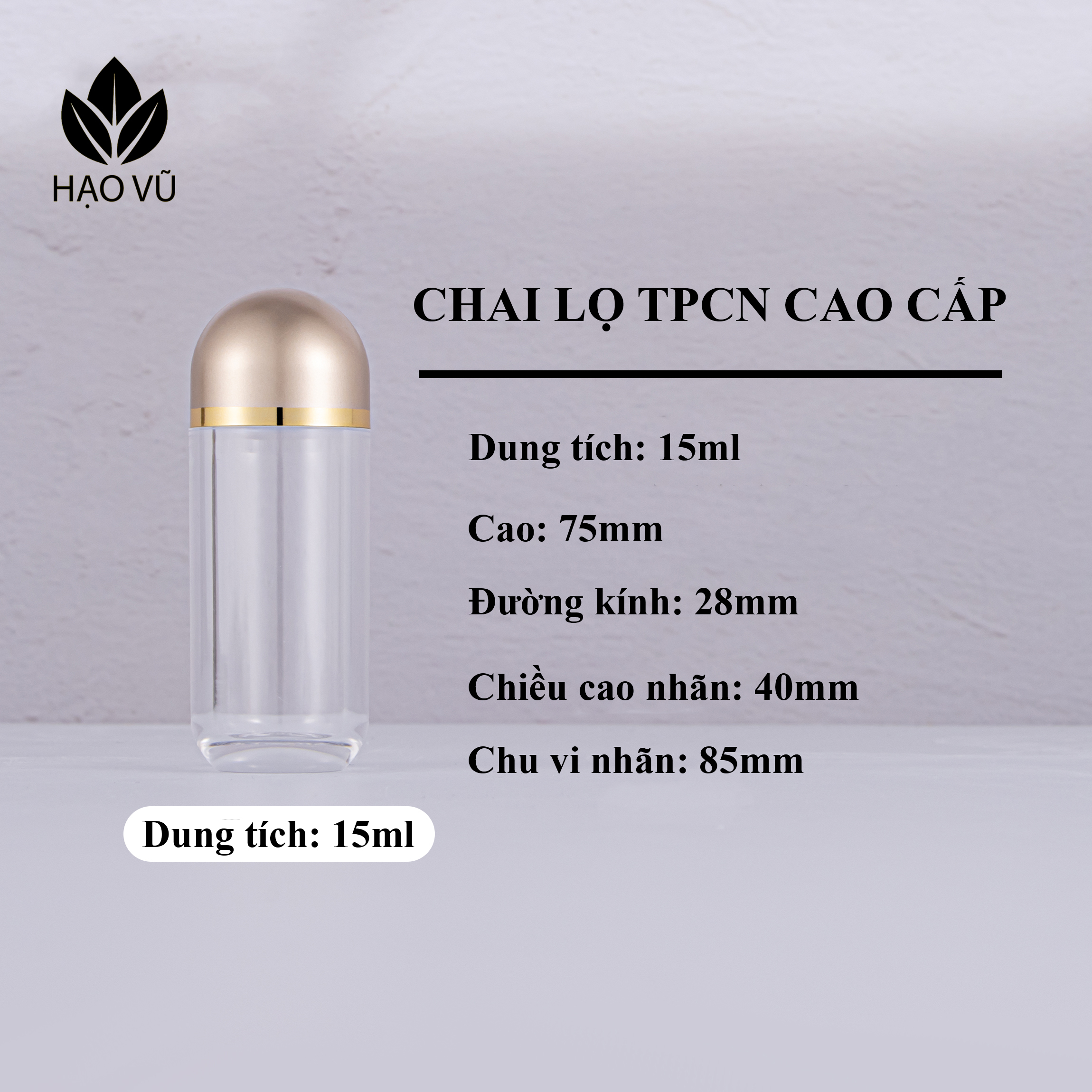 Chai nhựa Thực phẩm chức năng PS - Viên nắp vàng - Ảnh 8