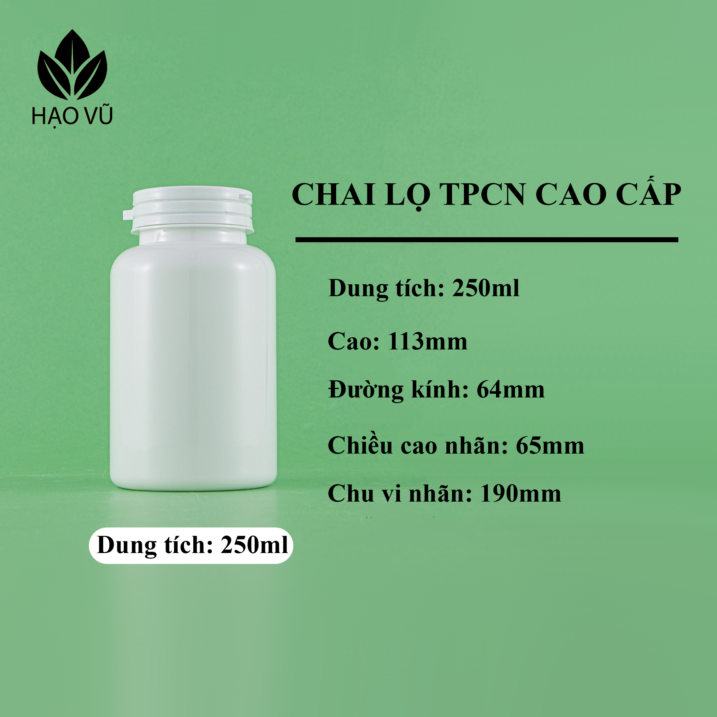 Chai nhựa Thực Phẩm Chức Năng cao cấp PET8-Trắng - Ảnh 7