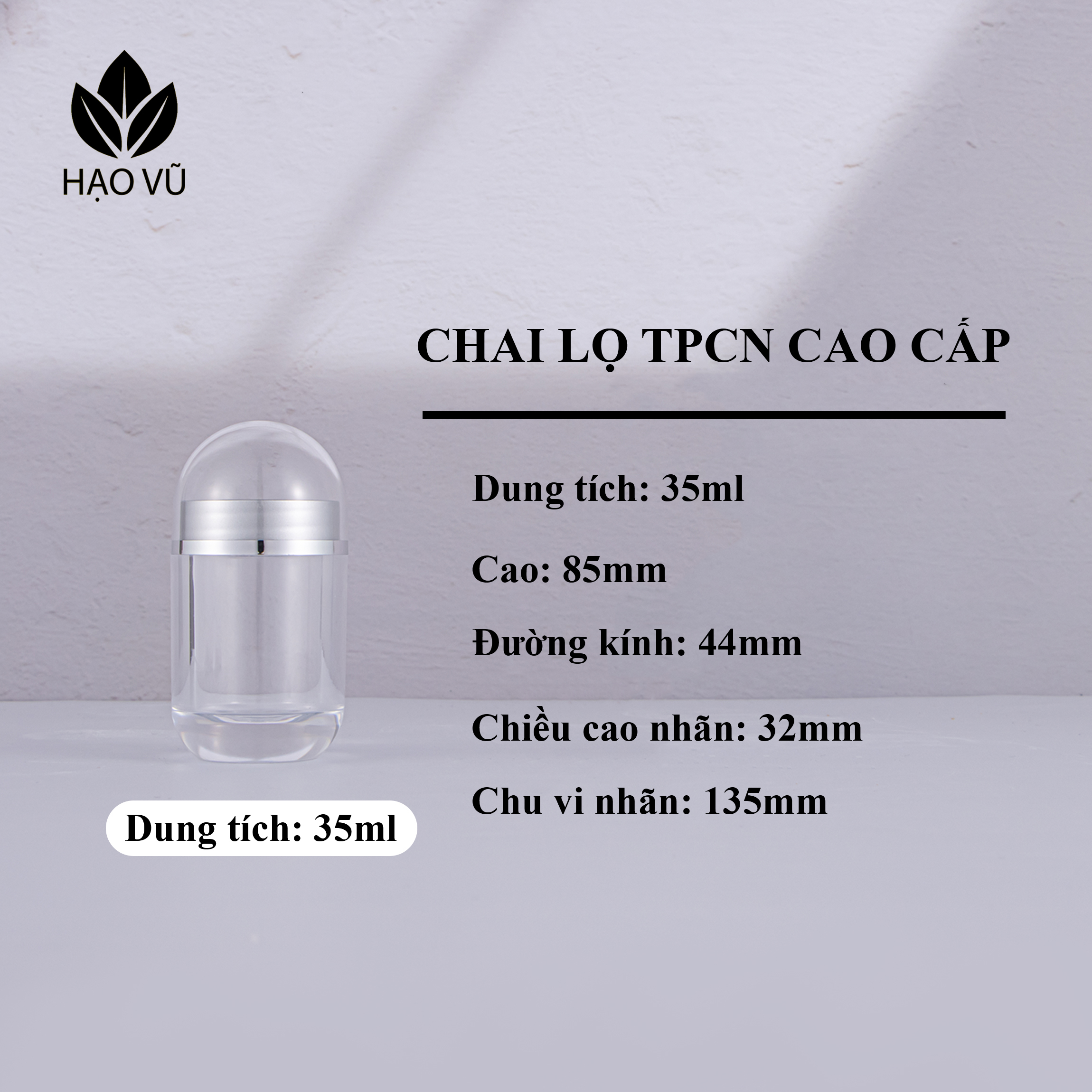 Chai nhựa Thực phẩm chức năng PS - Viên nắp trong bạc - Ảnh 9