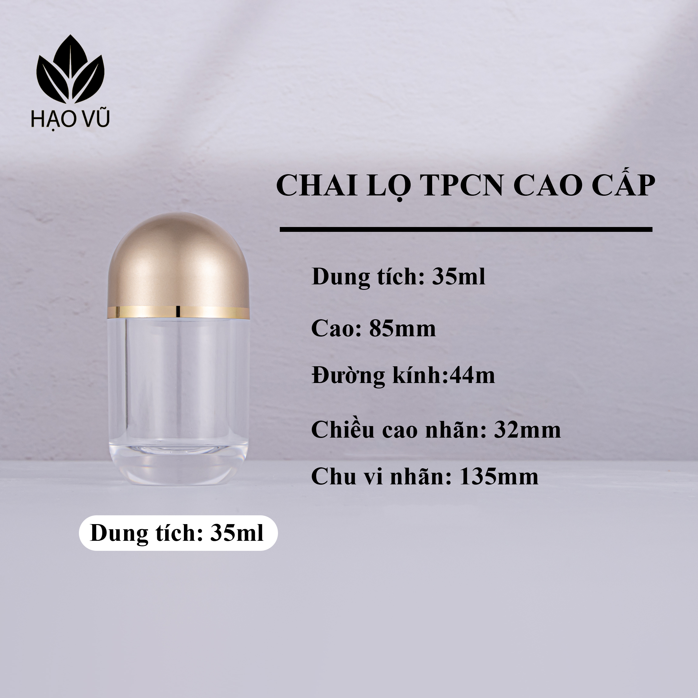 Chai nhựa Thực phẩm chức năng PS - Viên nắp vàng - Ảnh 9