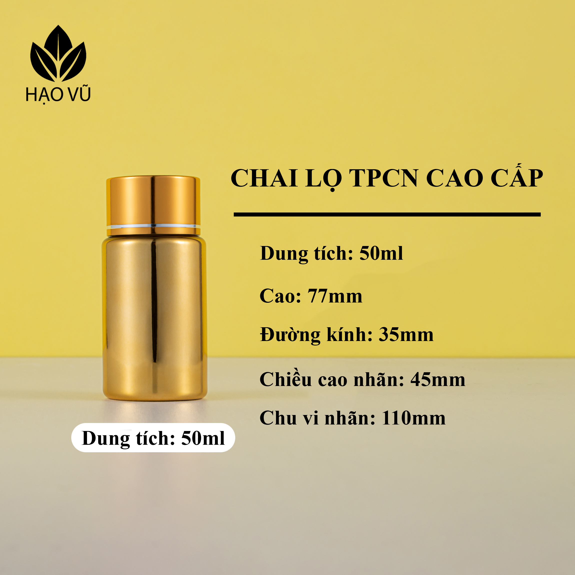 Chai nhựa Thực Phẩm Chức Năng cao cấp PET7-Mạ Vàng - Ảnh 6