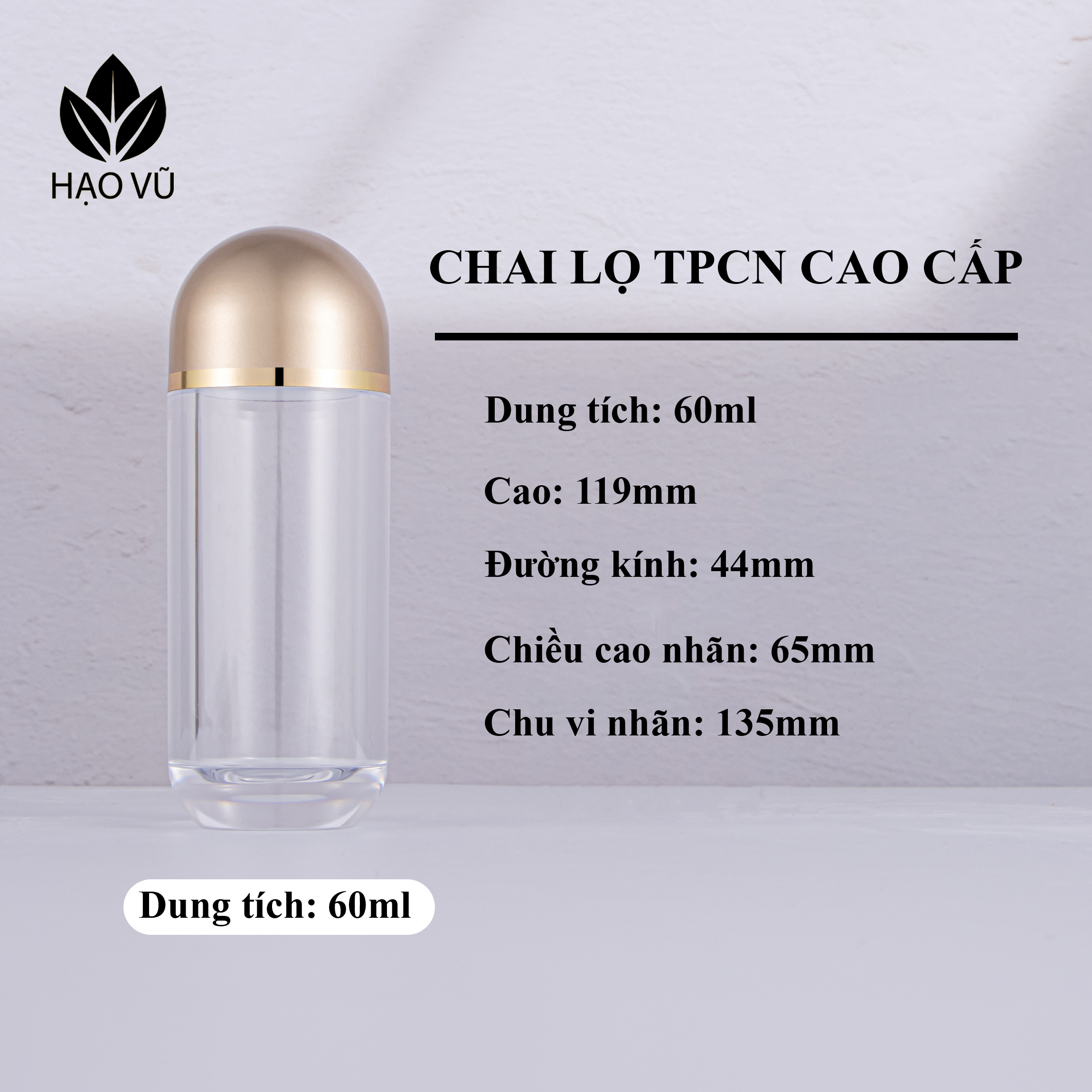 Chai nhựa Thực phẩm chức năng PS - Viên nắp vàng - Ảnh 10