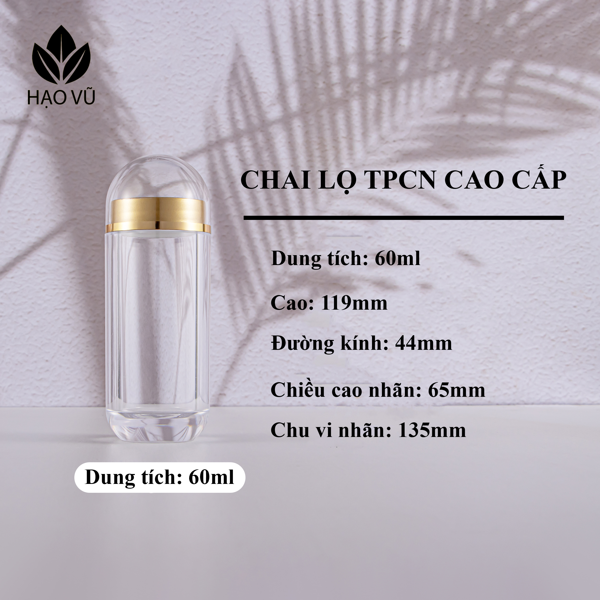 Chai nhựa Thực phẩm chức năng PS - Viên nắp trong vàng - Ảnh 13