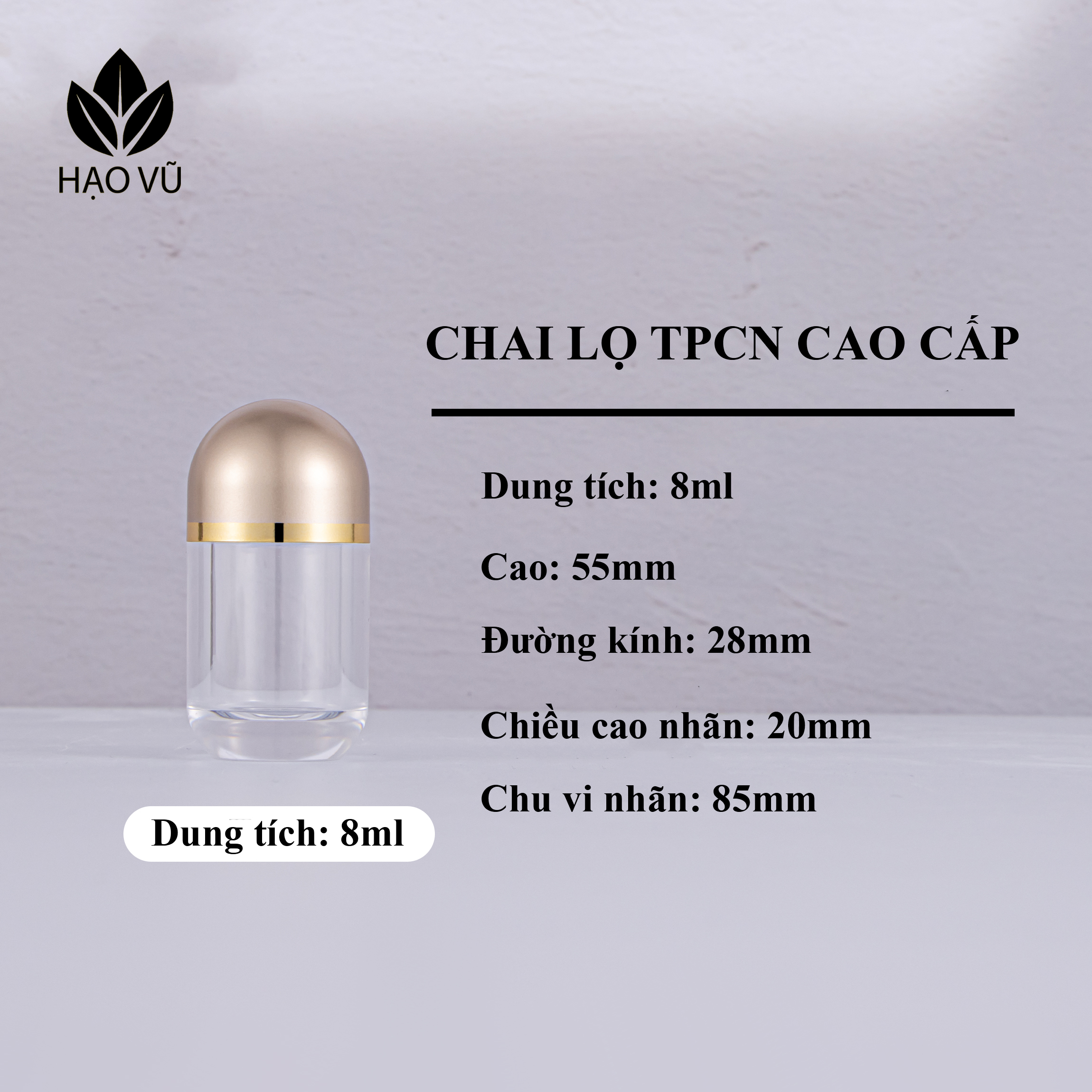 Chai nhựa Thực phẩm chức năng PS - Viên nắp vàng - Ảnh 7