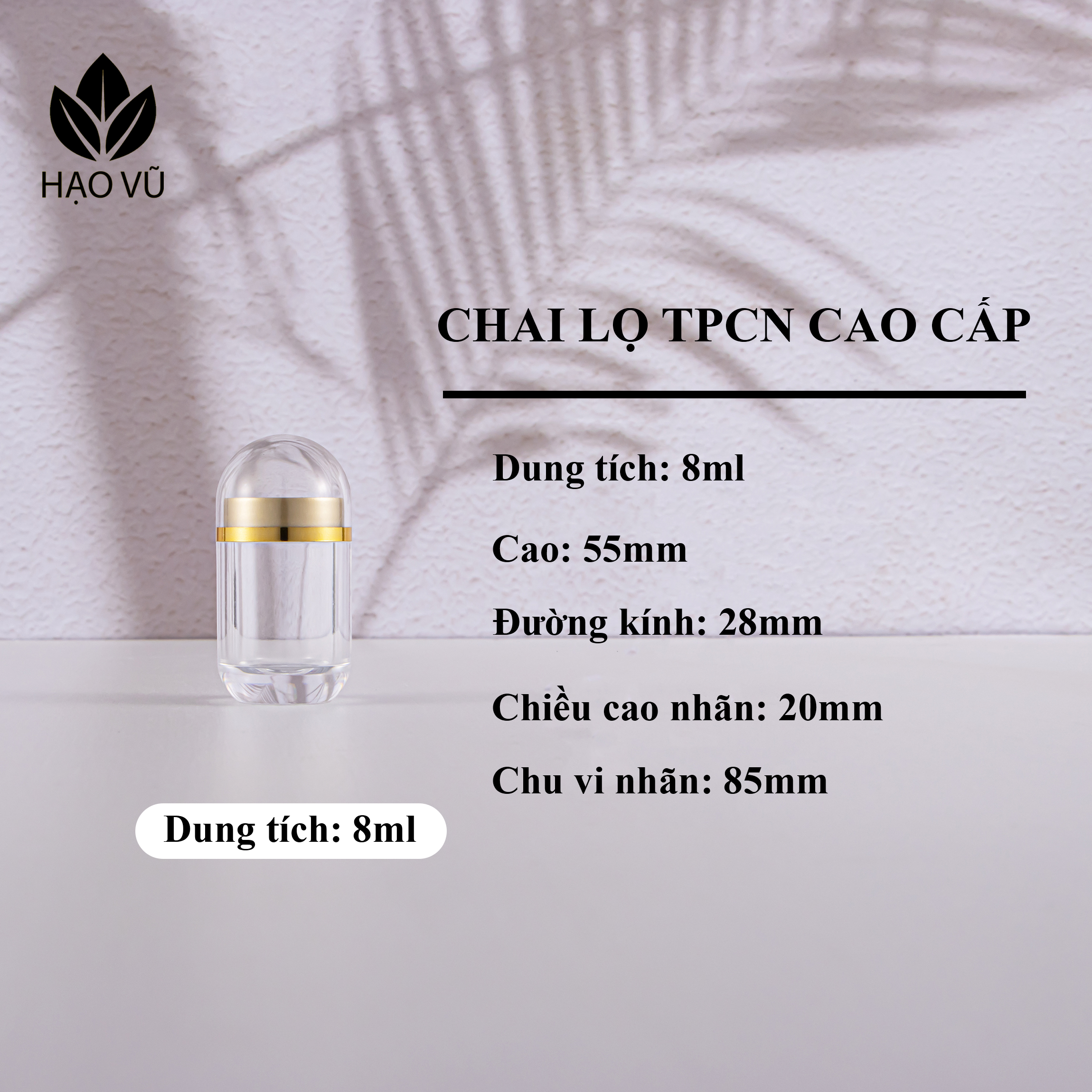 Chai nhựa Thực phẩm chức năng PS - Viên nắp trong vàng - Ảnh 9