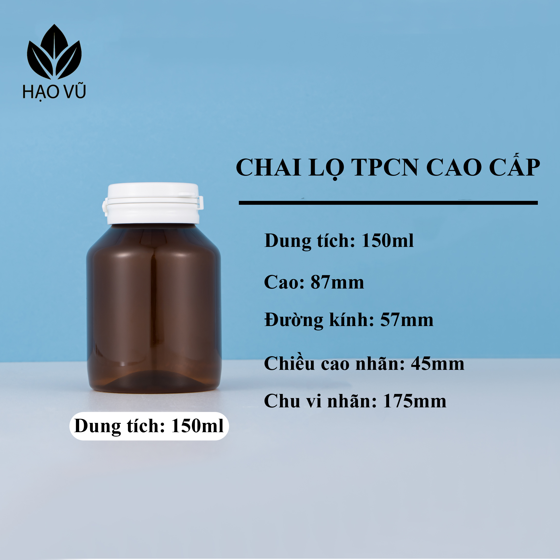 Chai nhựa Thực Phẩm Chức Năng cao cấp PET7-Nắp xé - Ảnh 6