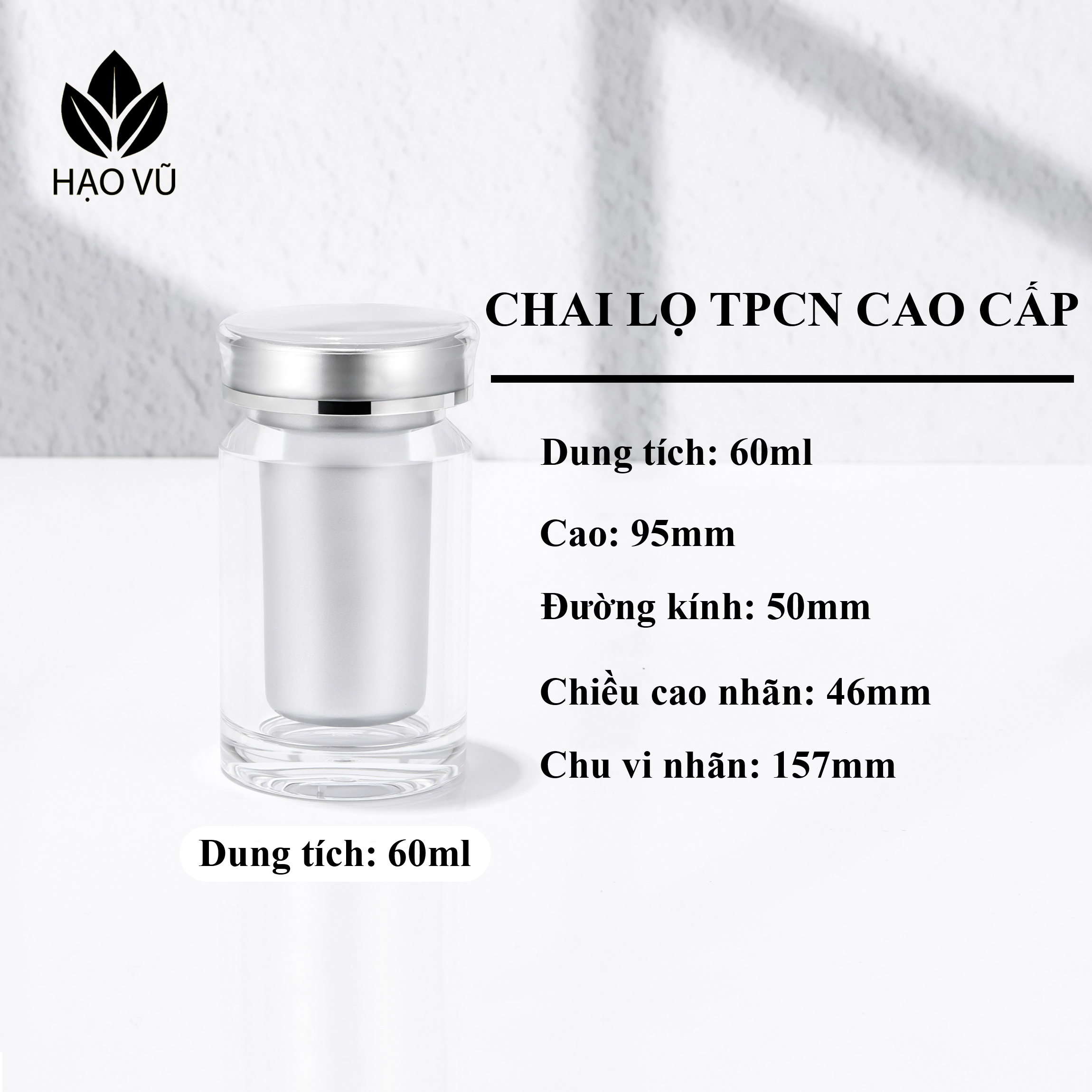 Chai đựng Thực Phẩm Chức Năng cao cấp PS2 – Bạc - Ảnh 7