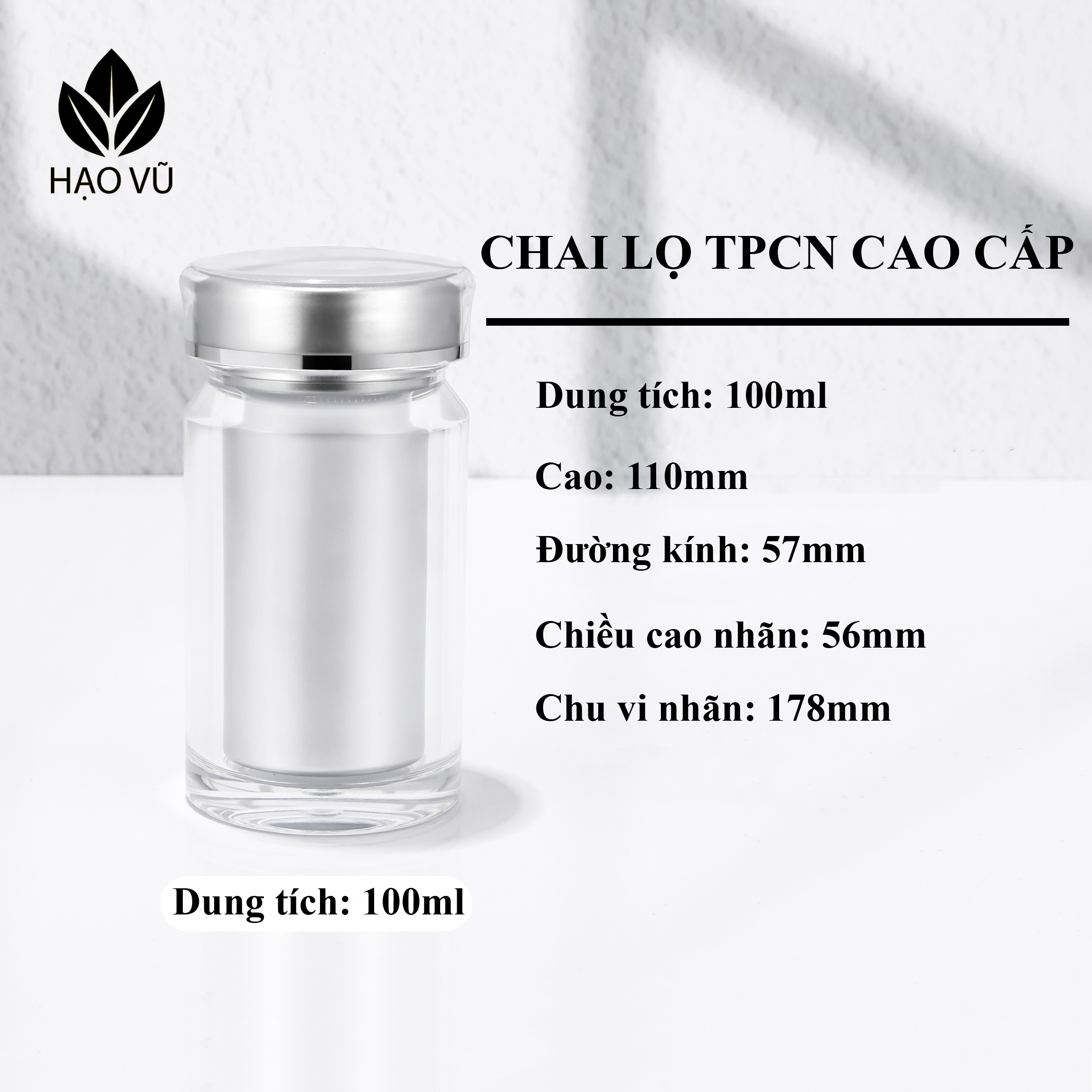 Chai đựng Thực Phẩm Chức Năng cao cấp PS2 – Bạc - Ảnh 8