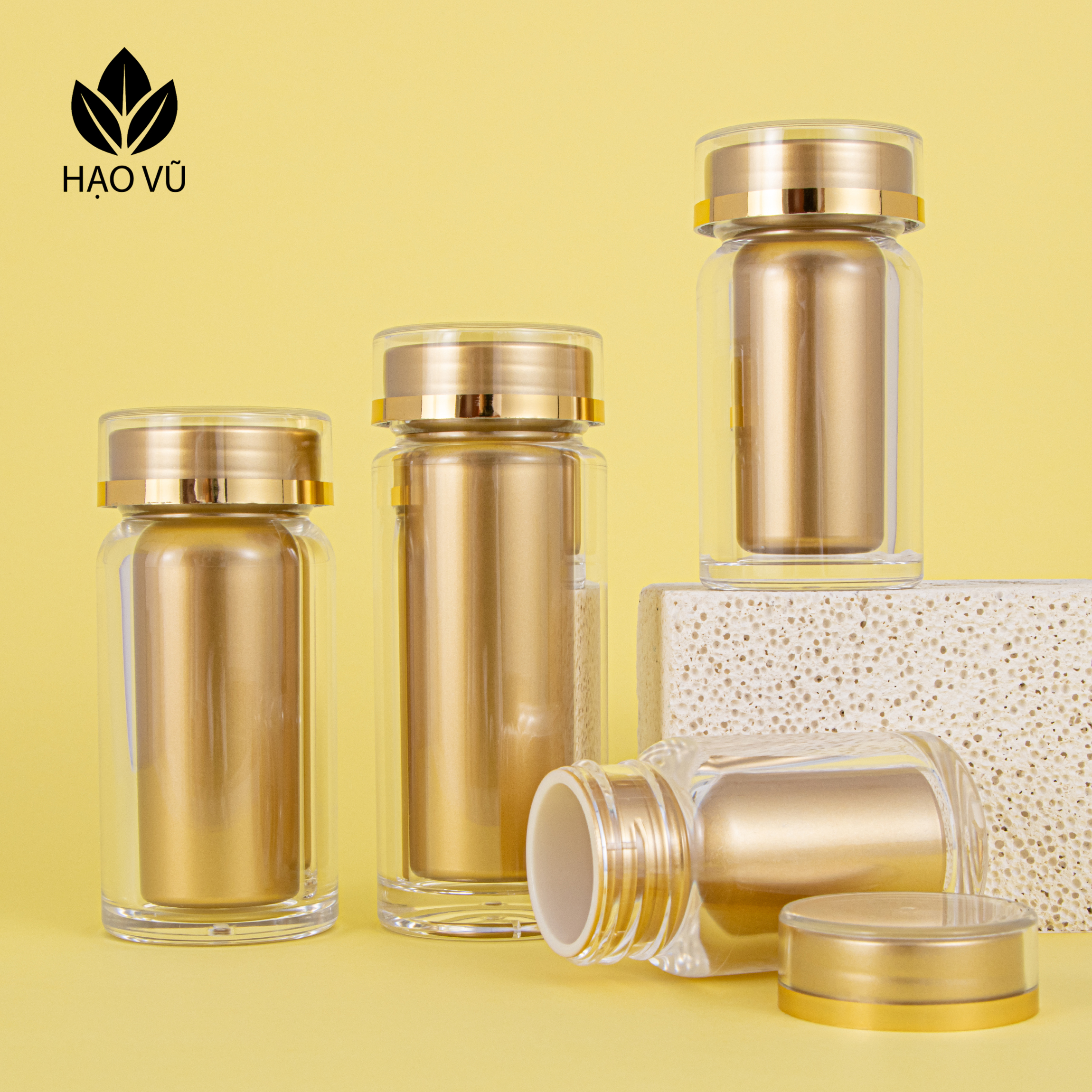 Chai đựng Thực Phẩm Chức Năng cao cấp PS1 - Vàng